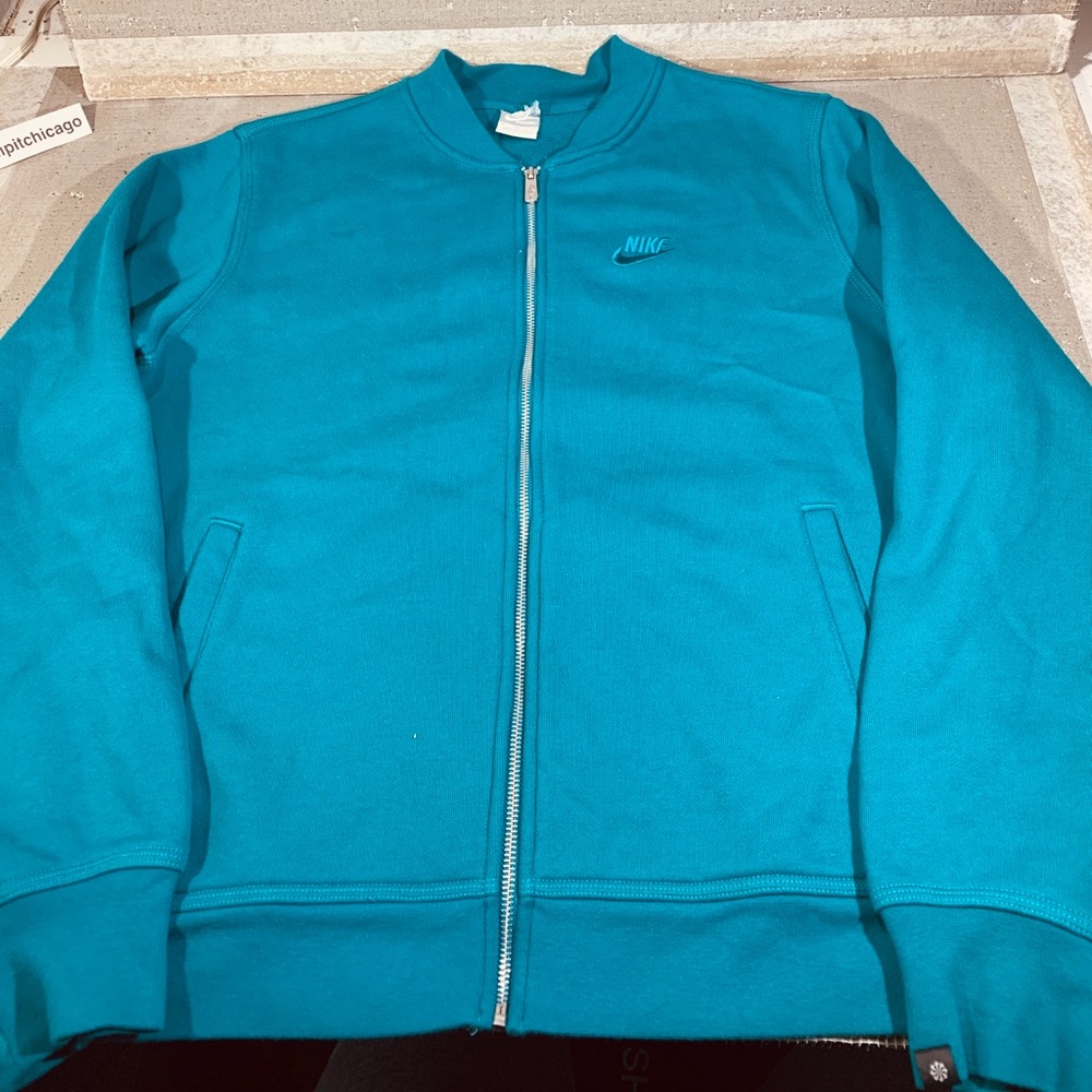 Nike vintage turquoise varsity jacket zip up